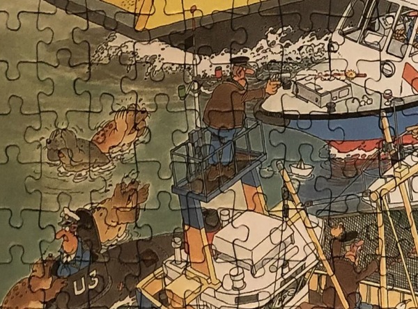 all-at-sea-jan-van-haasteren-puzzel-1000-stukjes-zeehonden-doen-oren-dicht